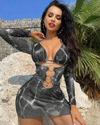 Biquíni Triângulo + Vestido Transparente Com Argolas