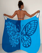 Saída de Praia Pareô Com Estampado Borboleta E Franjas