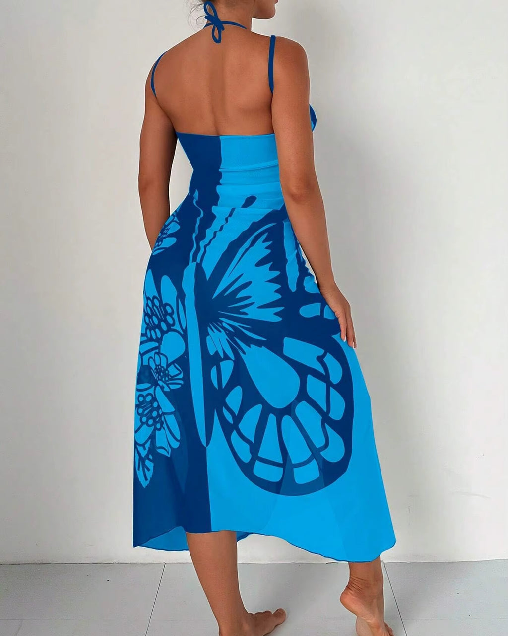Saída de Praia Pareô Com Estampado Borboleta E Franjas