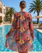 Biquíni + Saída de Praia Floral Estilo Resort