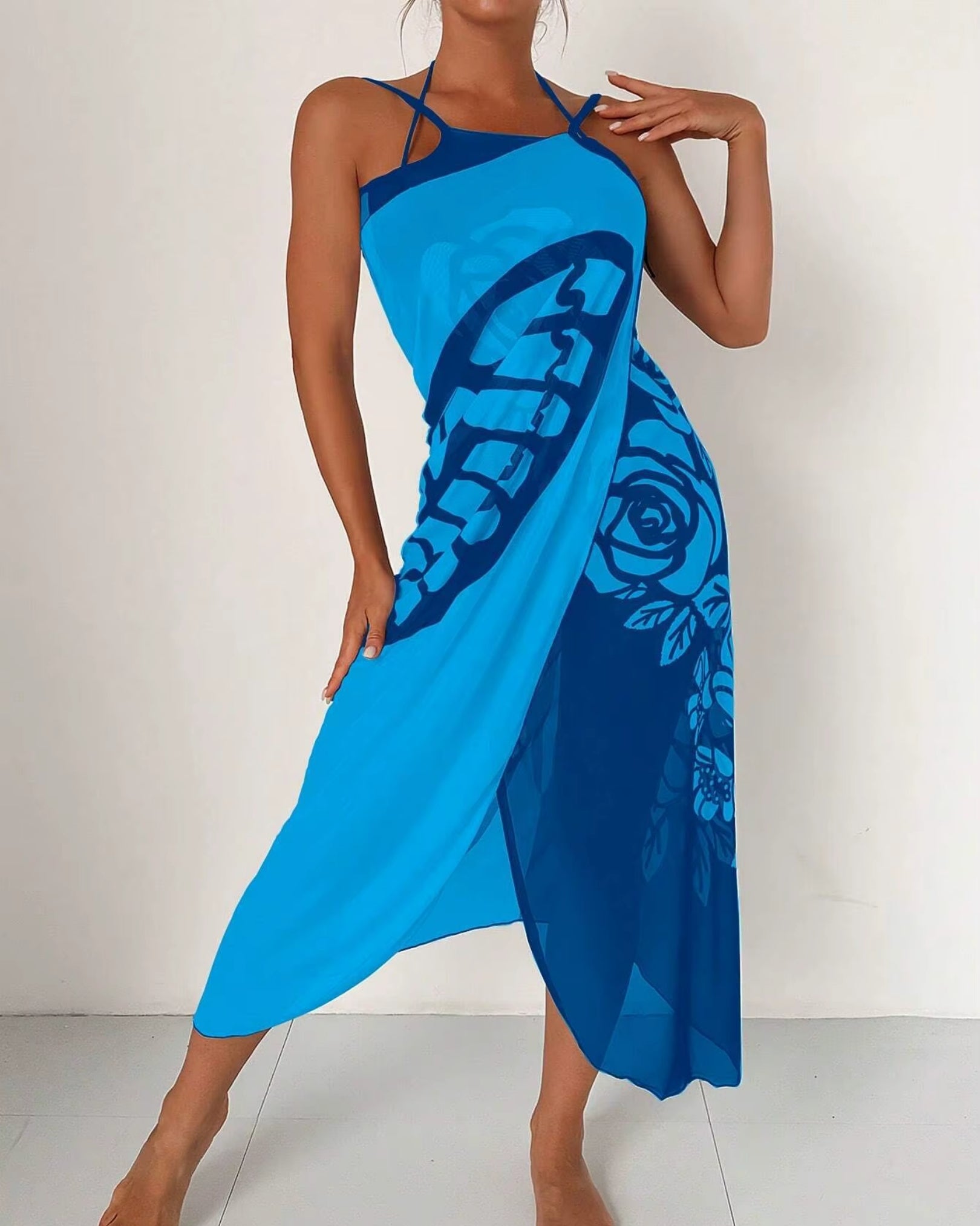 Saída de Praia Pareô Com Estampado Borboleta E Franjas