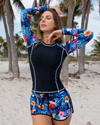Conjunto de Praia Calções Com Estampado Tropical