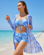 Conjunto de Praia Calções Estilo Resort Com Quimono