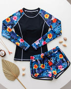 Conjunto de Praia Calções Com Estampado Tropical