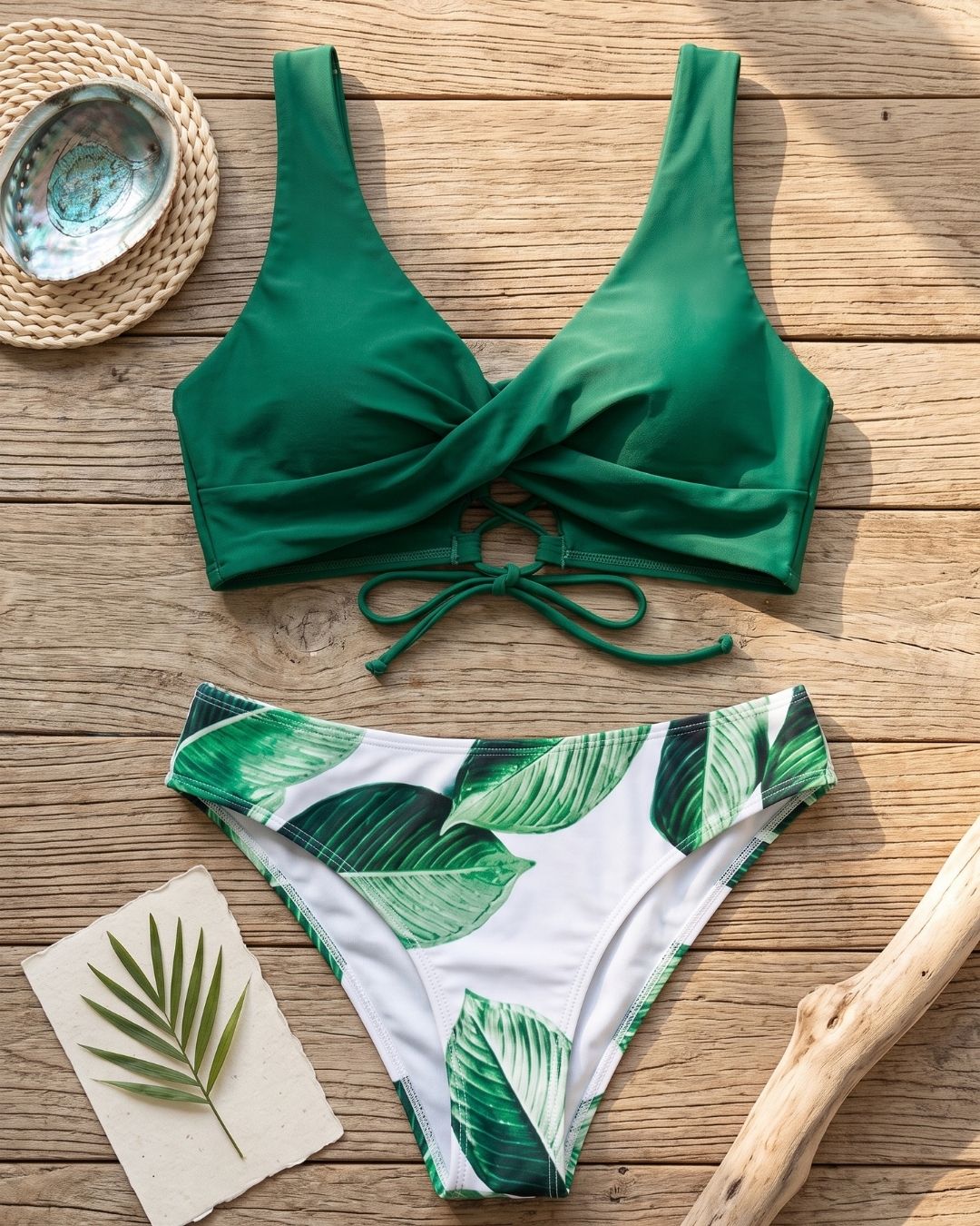 Biquíni Top Faixa Cruzado Com Estampado Tropical