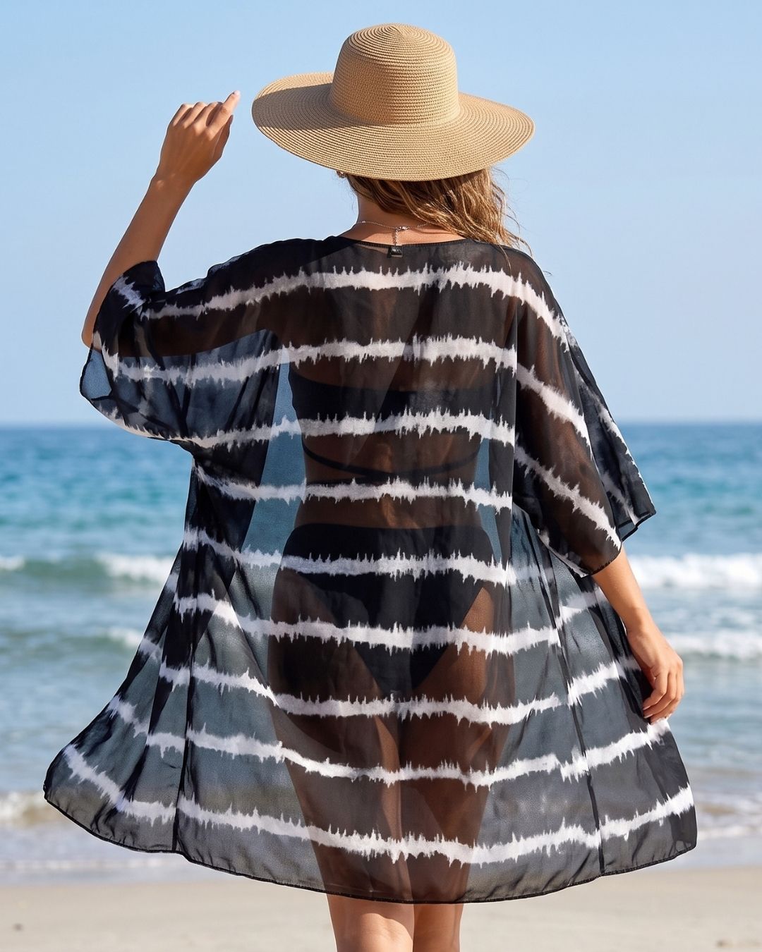 Biquíni + Saída de Praia Bandeau Com Laços Estilo Resort