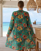 Biquíni + Saída de Praia Floral Estilo Resort