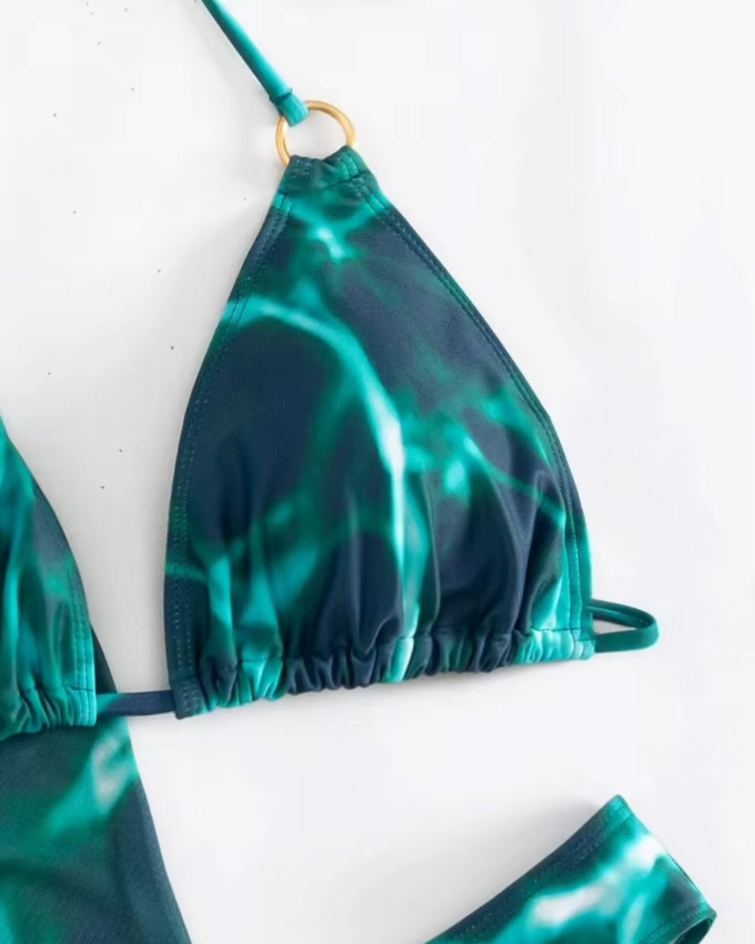 Biquíni Triângulo + Vestido Transparente Com Argolas