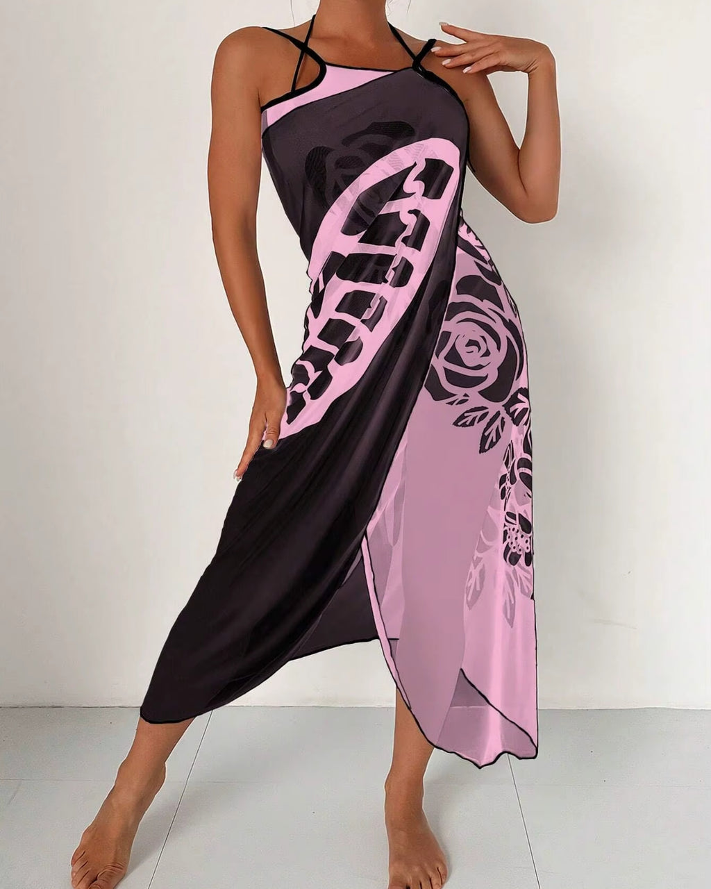 Saída de Praia Pareô Com Estampado Borboleta E Franjas