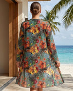 Biquíni + Saída de Praia Floral Estilo Resort