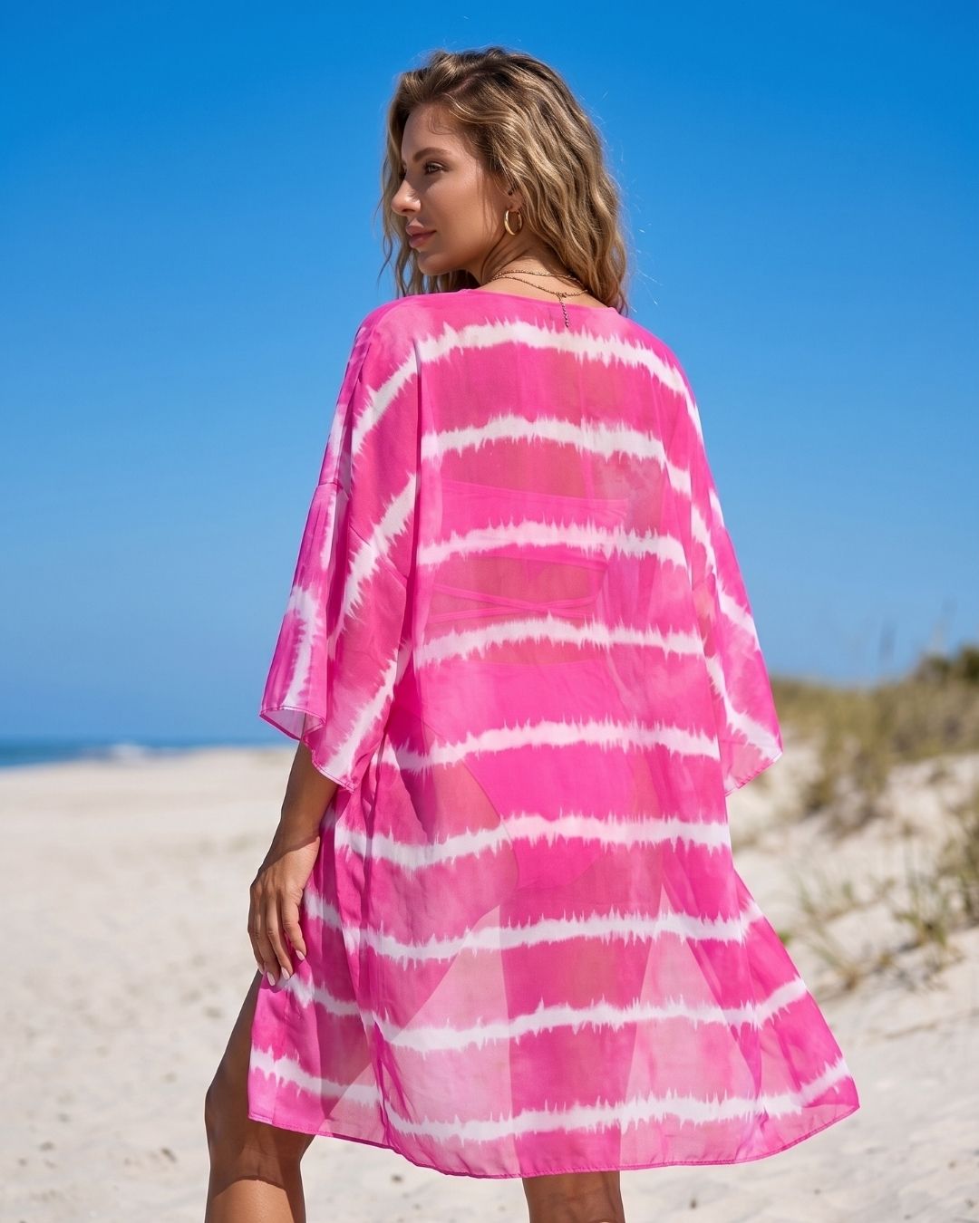 Biquíni + Saída de Praia Bandeau Com Laços Estilo Resort