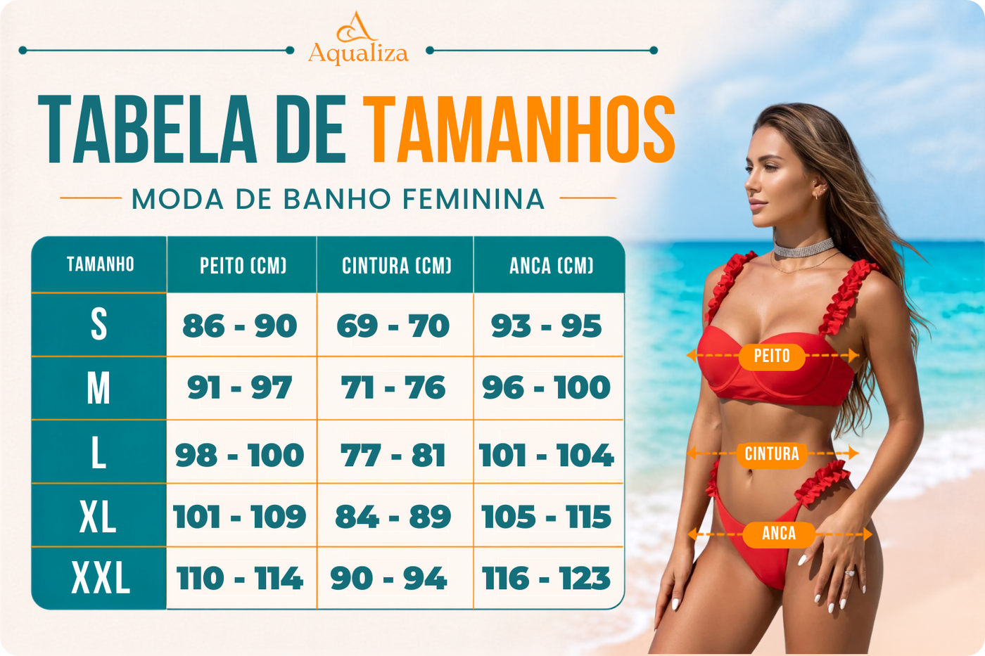Tabela de tamanhos