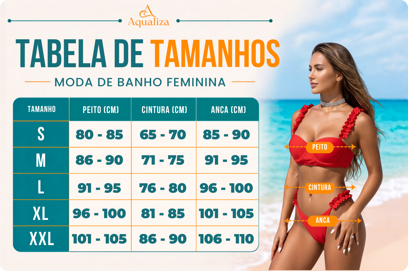 Tabela de tamanhos