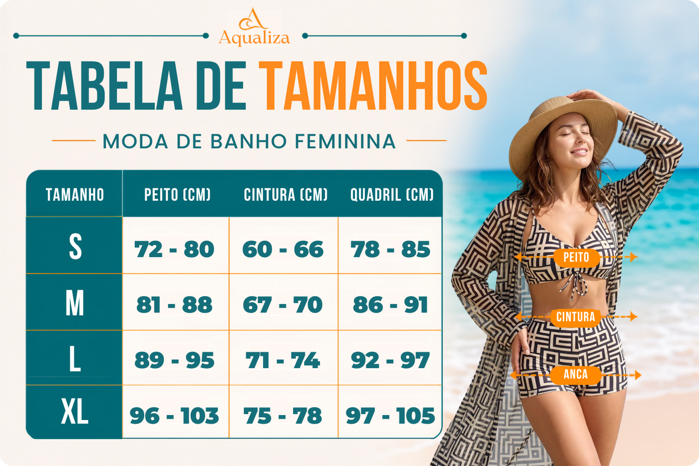 Tabela de tamanhos