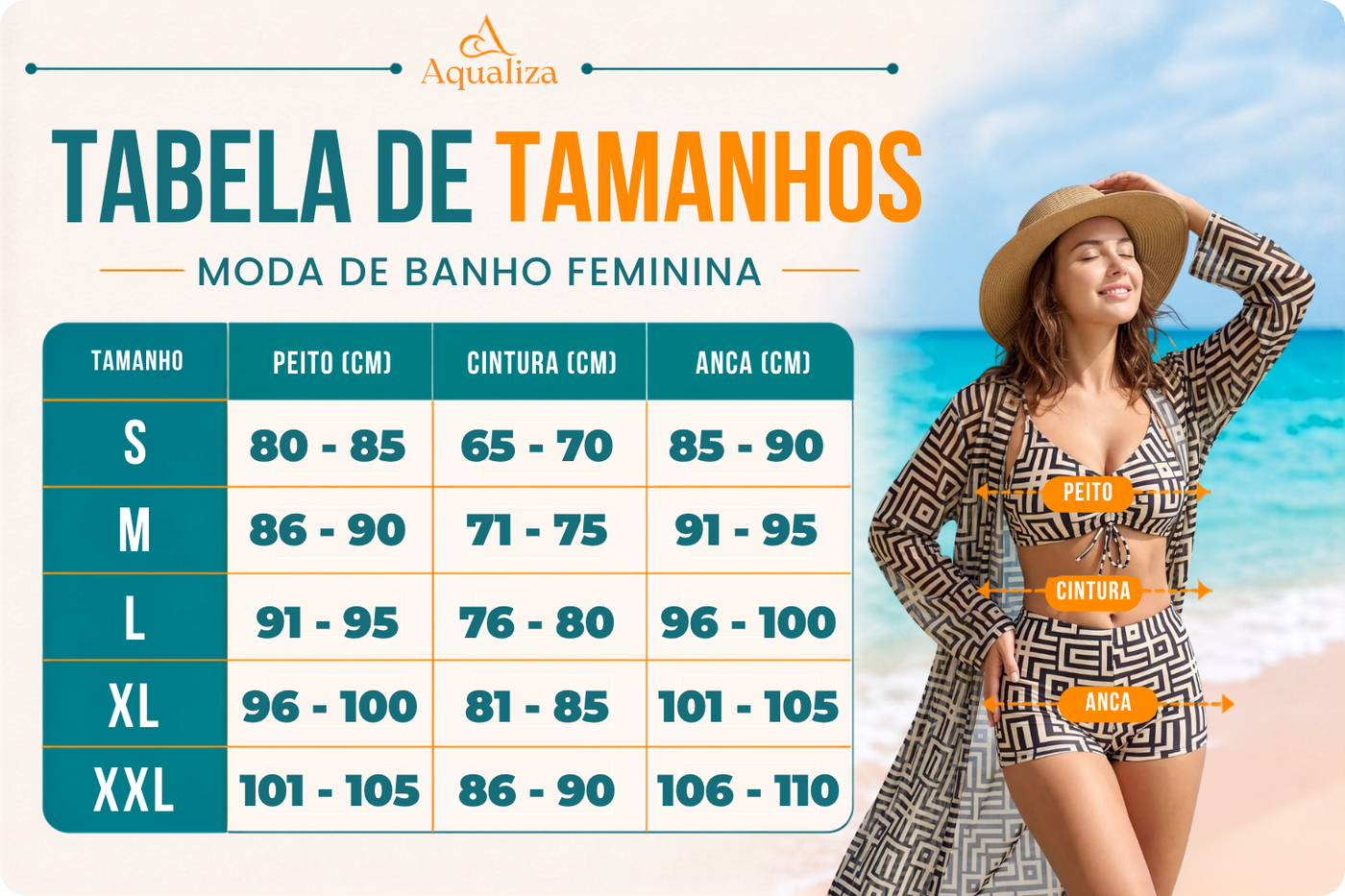 Tabela de tamanhos