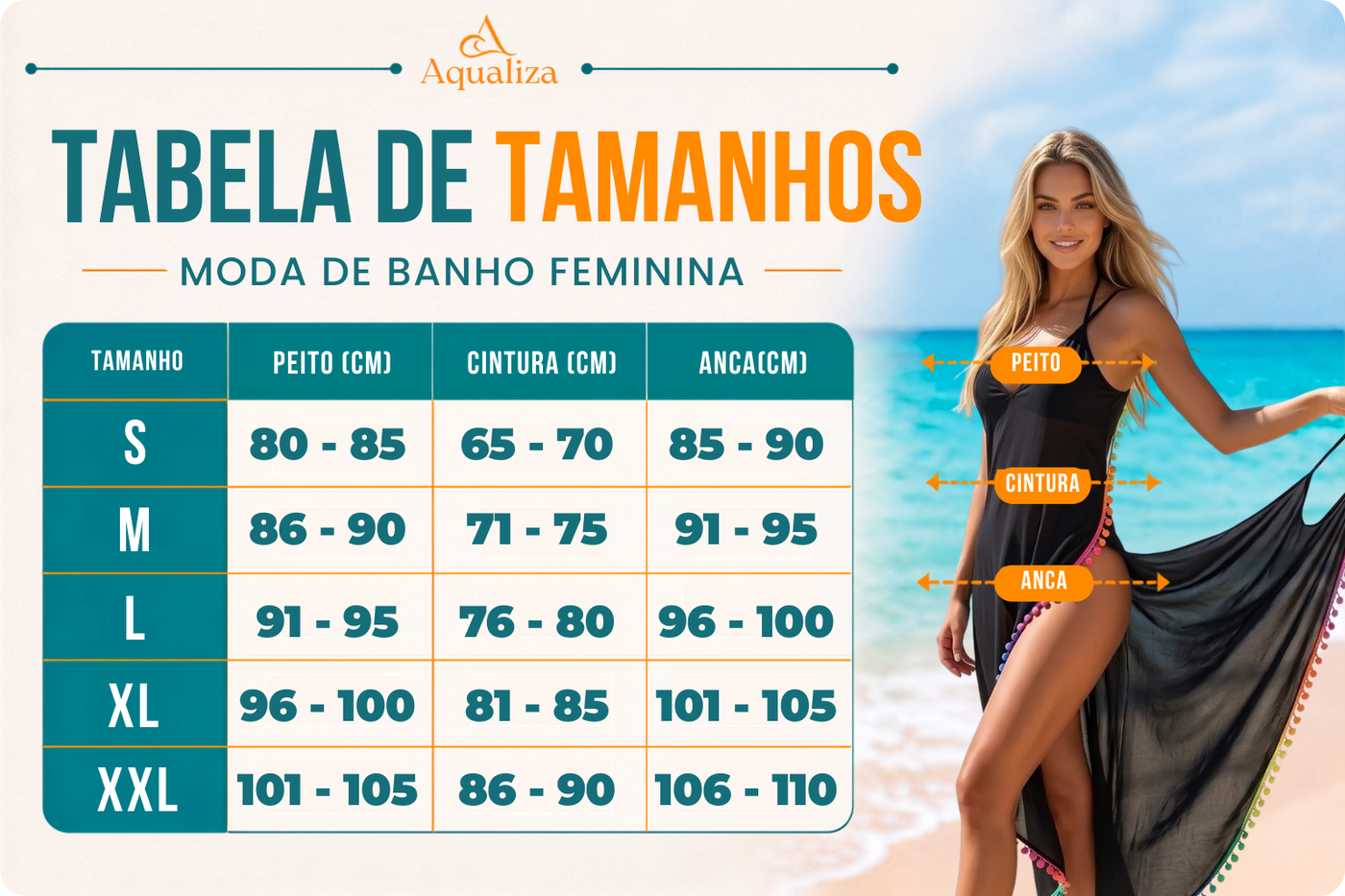 Tabela de tamanhos