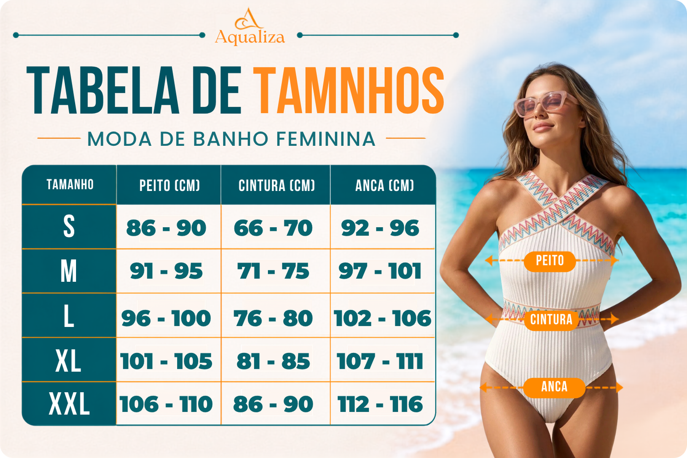 Tabela de tamanhos